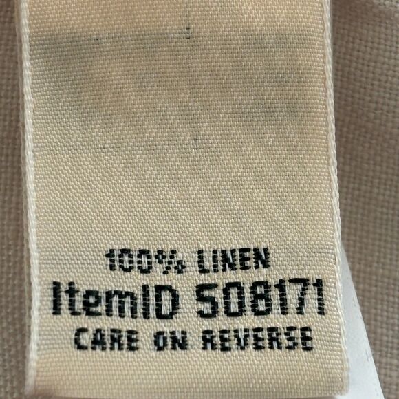 LL Bean Womens Linen Button Up X Large Plaid Short Sleeve Pastel Casual Coastal - Picture 3 of 6